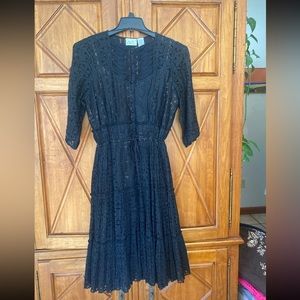 Byron Lars Black Lace Midi Dress